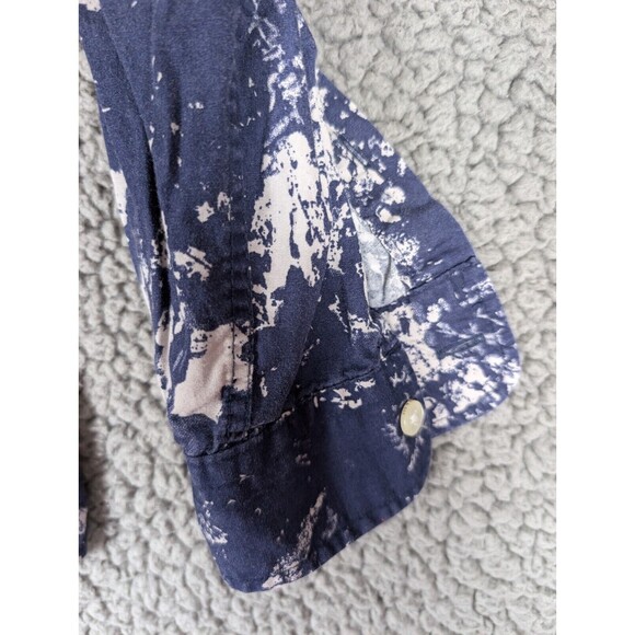 Frank & Oak Rue St-Viateur Men's Button Down Collared Shirt Med Blue Speckled - Picture 6 of 9